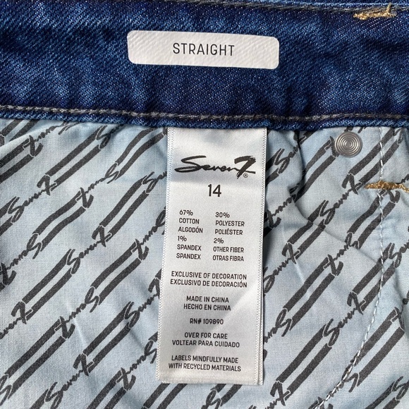 NWT Seven7 Women’s Straight Jeans Size 14 - Picture 10 of 12